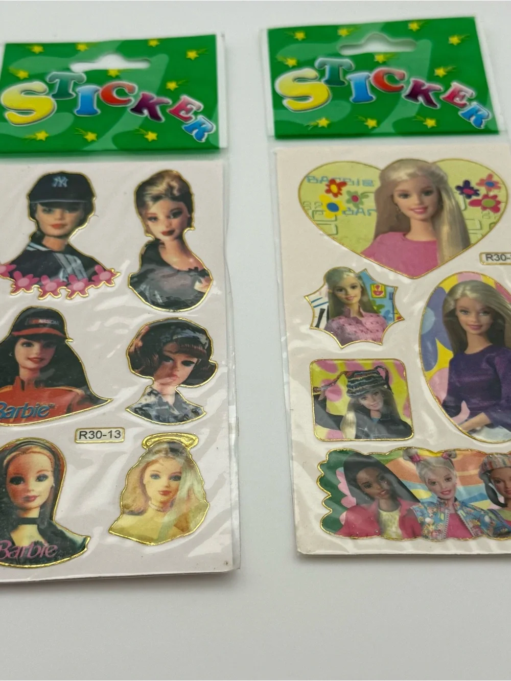 Vintage Barbie Sticker Sheets - Blonde & Brunette Dolls